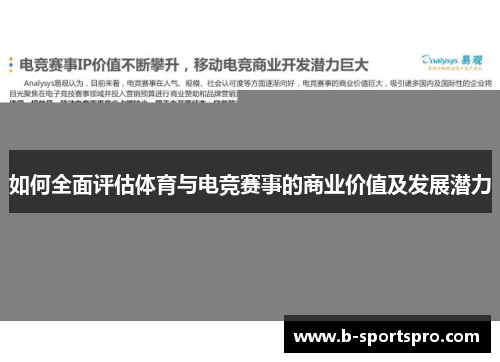 如何全面评估体育与电竞赛事的商业价值及发展潜力