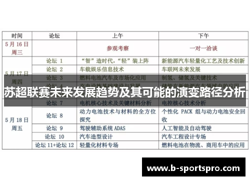 苏超联赛未来发展趋势及其可能的演变路径分析